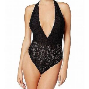 NWOT Free people black lace bodysuit XS